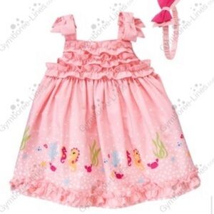Gymboree 6-12 months baby pink seahorses dress